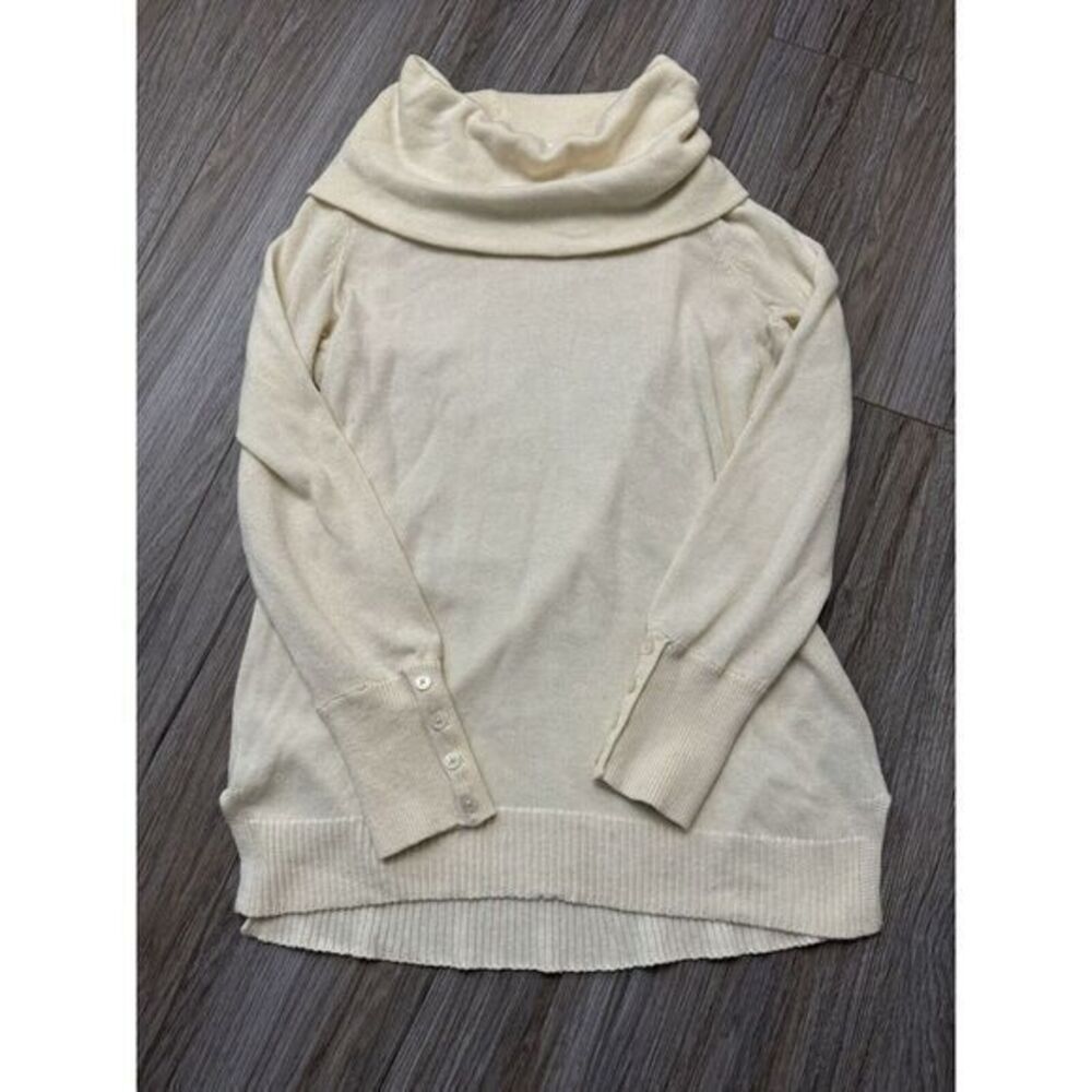 Lauren Ralph Lauren Women Large Cream Off the Shoulder Nylon Blend‎ Long Sleeve